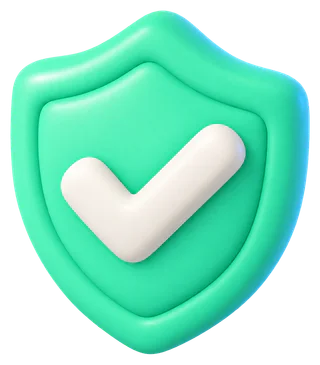 A mint shield with a check mark
